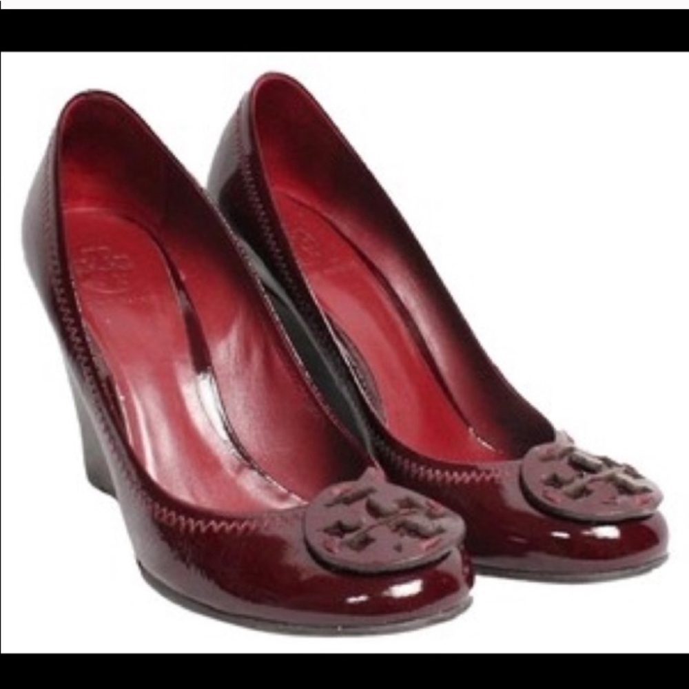 Tory Burch wedge heel maroon 6.5